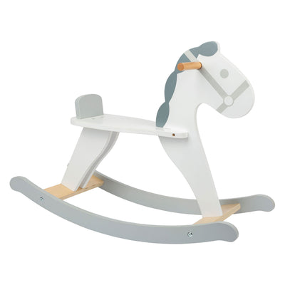 Small foot wooden rocking horse Skandi White