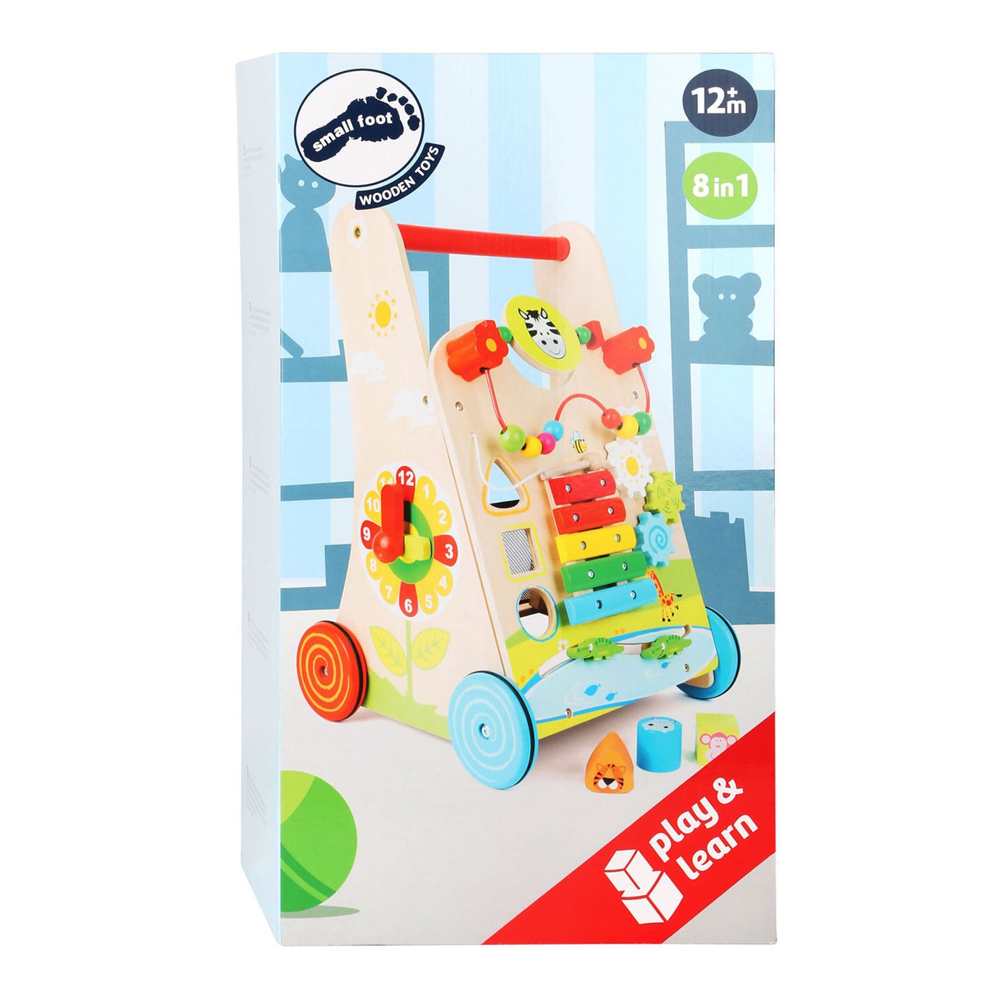 Piccolo piede di legno baby walker colorato