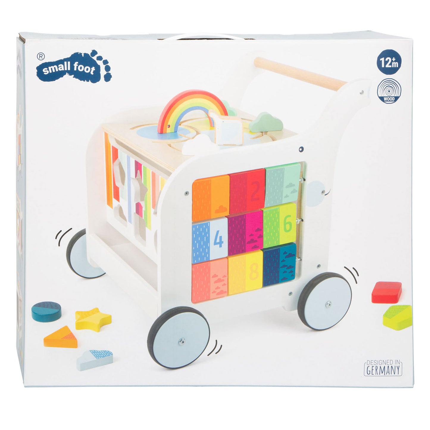 Small foot - houten baby walker loopwagen bloemen