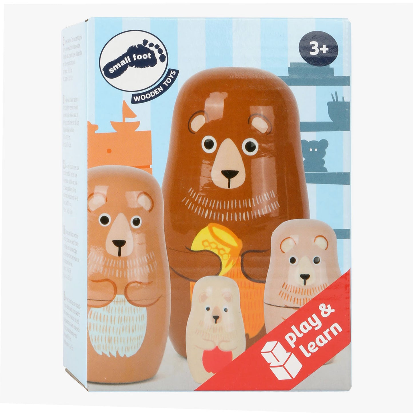 Familia de muñecas de madera de madera de pie pequeña