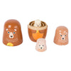 Familia de muñecas de madera de madera de pie pequeña