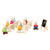 Pequeño de madera Poppenhuis Rabbit School Clase Juego de juego