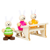 Pequeño de madera Poppenhuis Rabbit School Clase Juego de juego