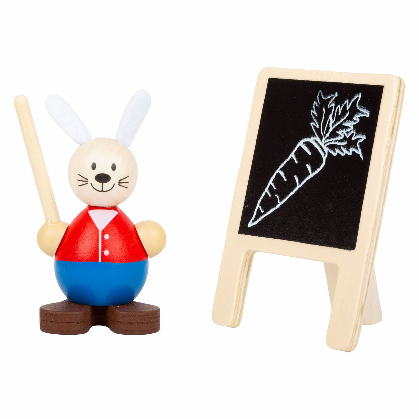 Pequeño de madera Poppenhuis Rabbit School Clase Juego de juego