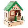 Mercado navideño de decoración de madera de pie pequeño con luces, conjunto de 3