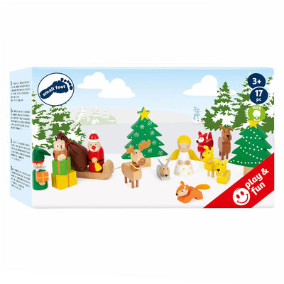 Small Foot Houten Dieren Kerstmis in het Bos Speelset, 17dlg.
