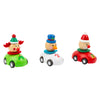 Coche de Navidad de tracción de madera pequeña de madera