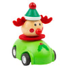 Coche de Navidad de tracción de madera pequeña de madera