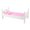 Small foot houten poppenbed met beddengoed 50 cm wit roze