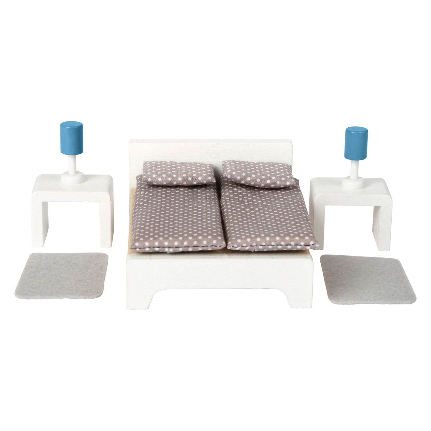 Set di mobili per bambole in legno a piede, 28dlg.