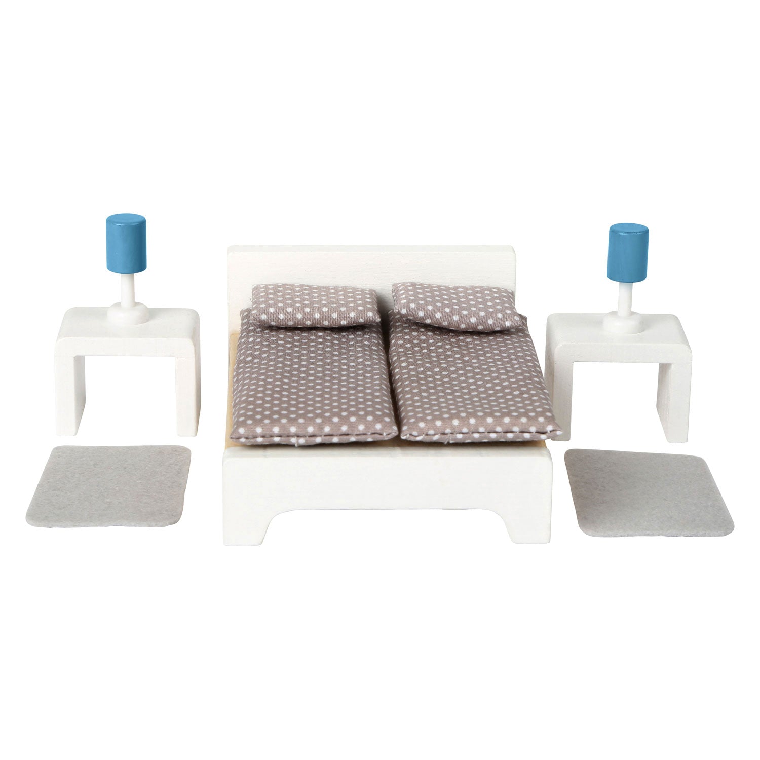 Set di mobili per bambole in legno a piede, 28dlg.