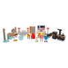 Muebles de casa de muñecas de madera de pie pequeño, 31dlg.