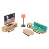 Muebles de casa de muñecas de madera de pie pequeño, 31dlg.