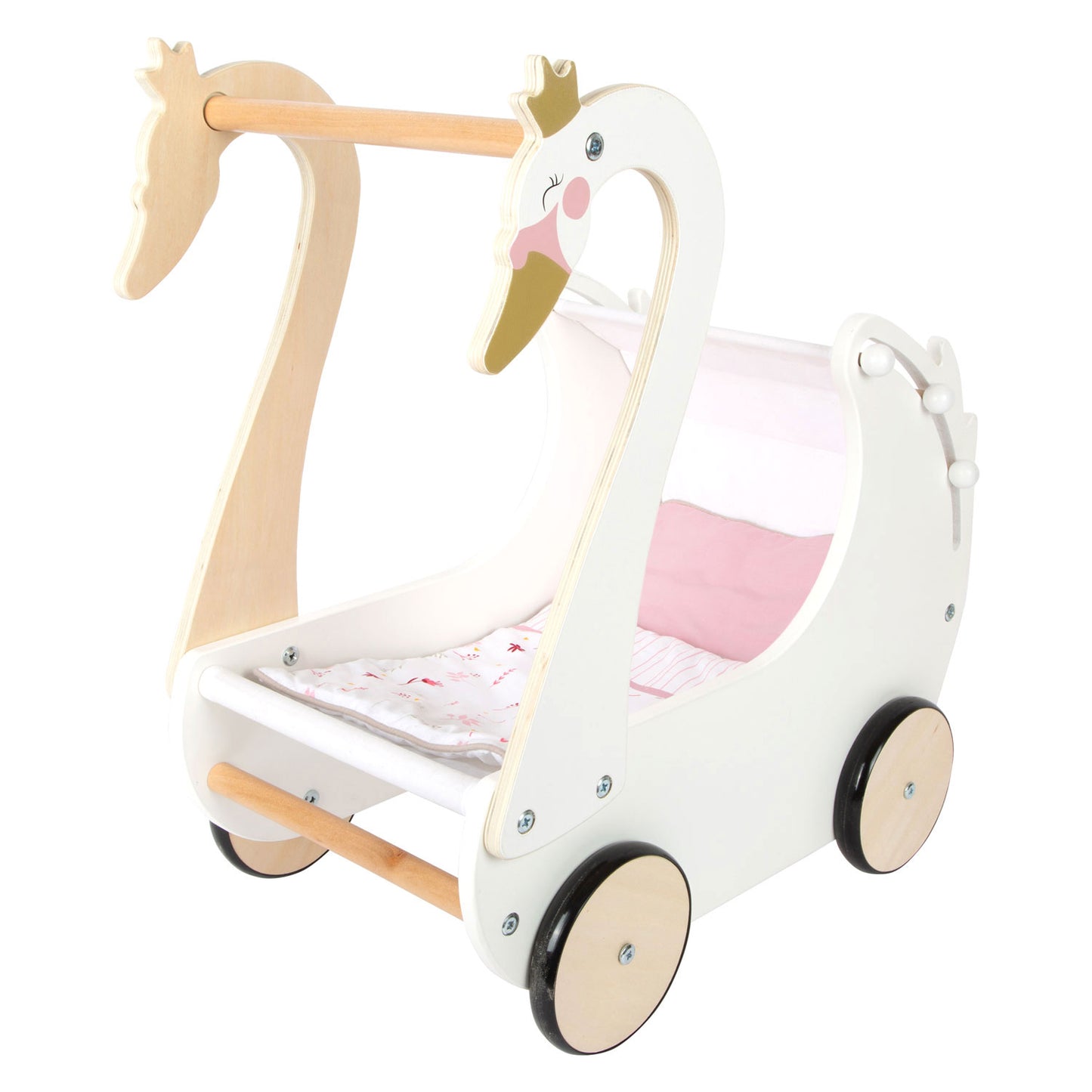 Muñeca de madera de pie pequeña cisne adecuado