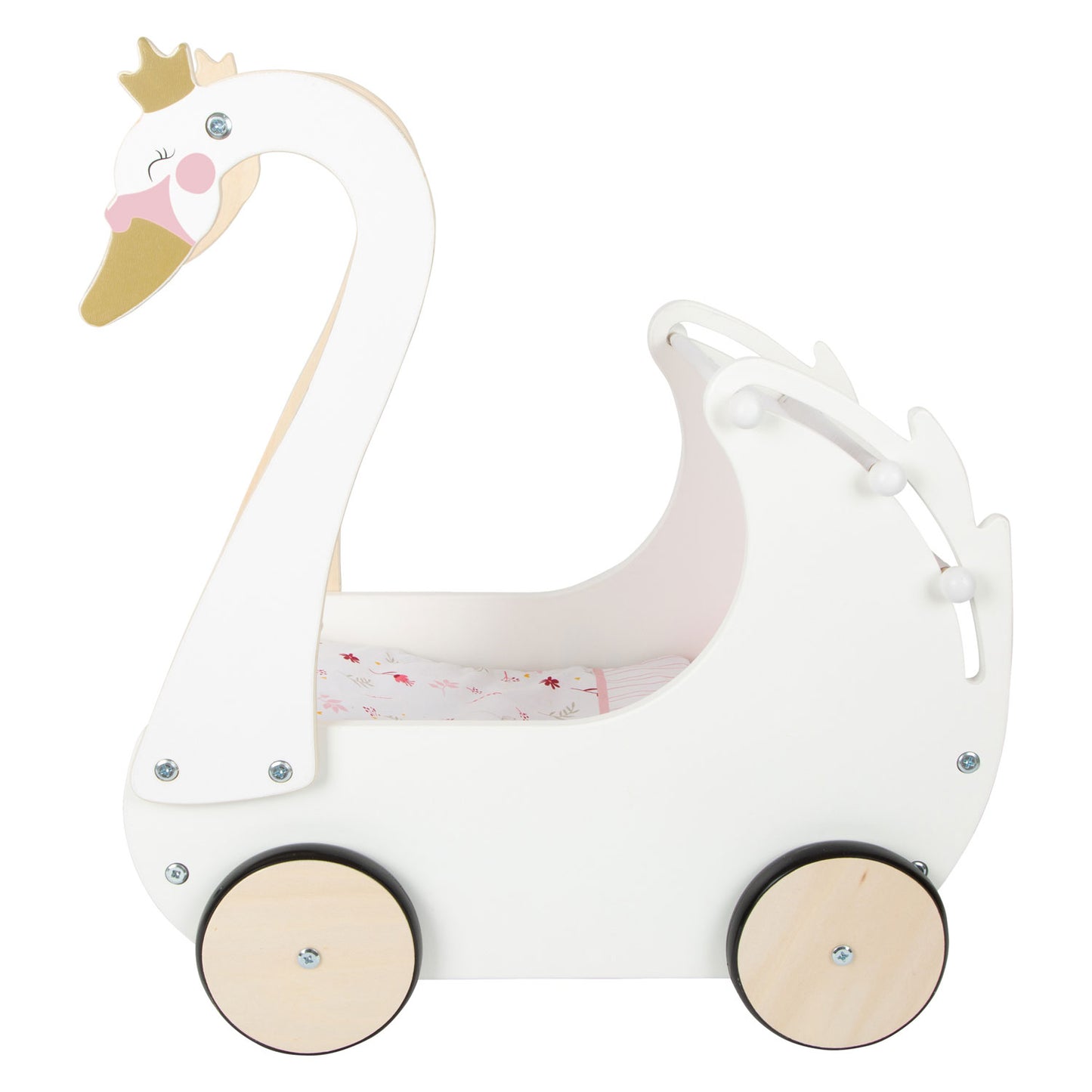 Muñeca de madera de pie pequeña cisne adecuado