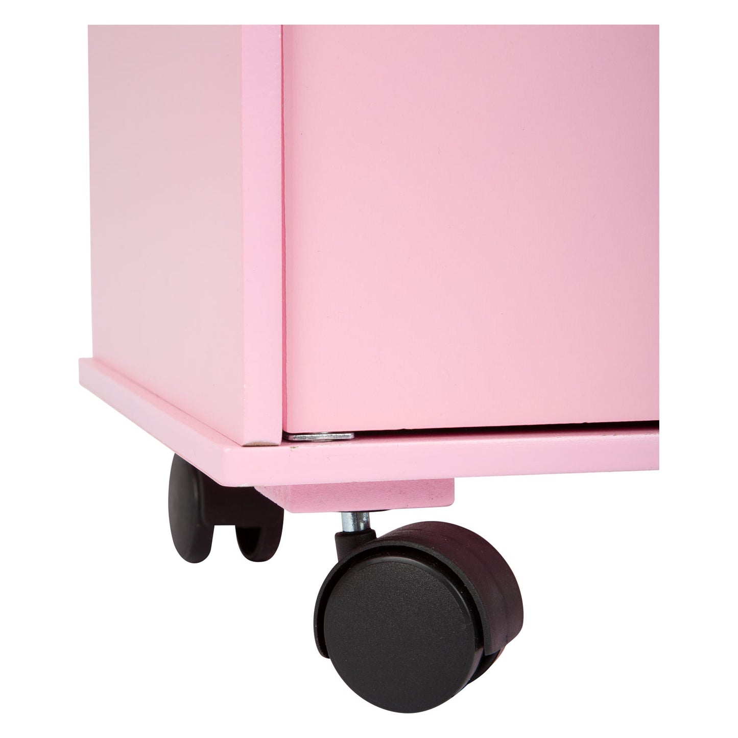 Armario de muñeca de madera de pie pequeño rosa