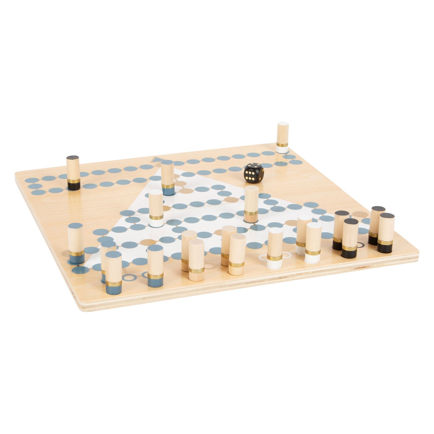 Pequeña barricada y juego de mesa de madera Halma 2in1