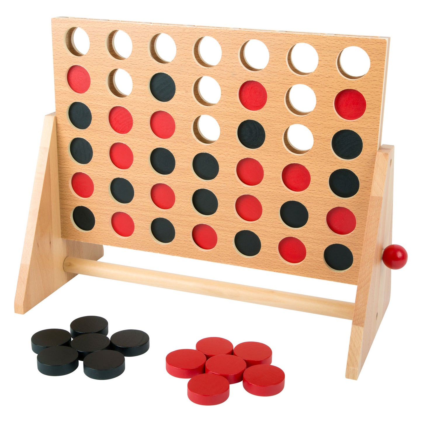 Pequeño juego de madera de pie 4 consecutivos
