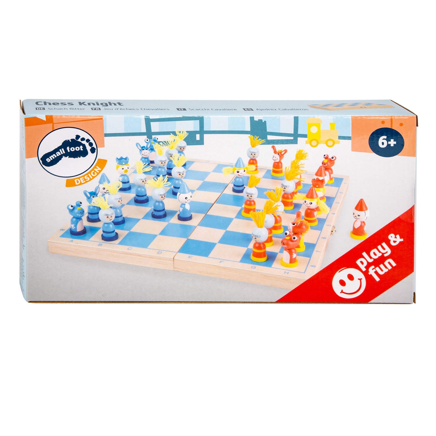 Caballeros de juego de ajedrez de madera de pie pequeño