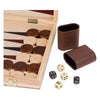Pequeño ajedrez de madera y backgammon
