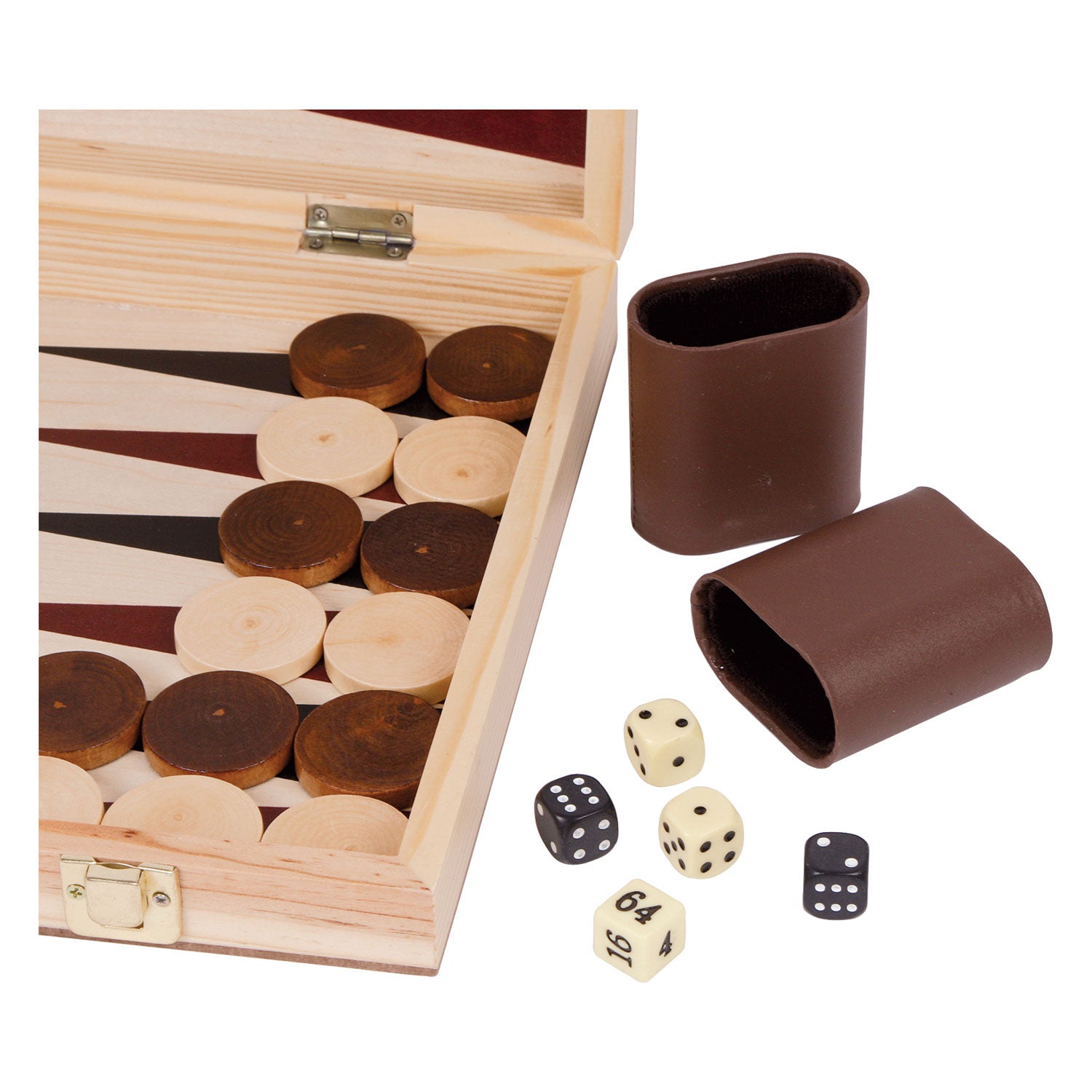 Pequeño ajedrez de madera y backgammon