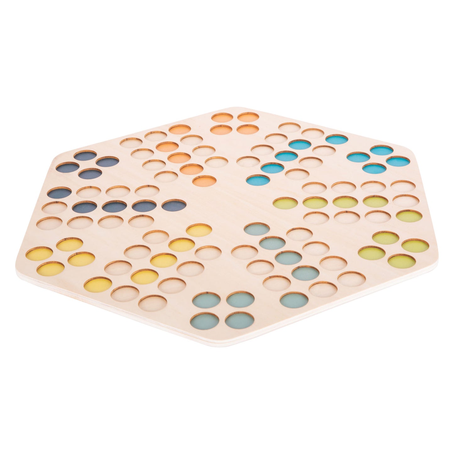 Juego de ludo 6 de madera de madera de pie pequeña