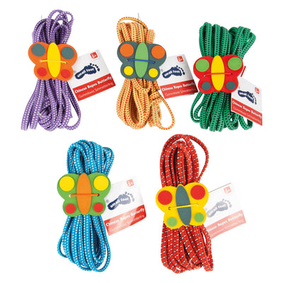Color de mariposa de cuerda de salto de pie pequeño, juego de 5