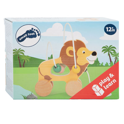 Figura de caminata de madera de pie pequeño con safari de motor