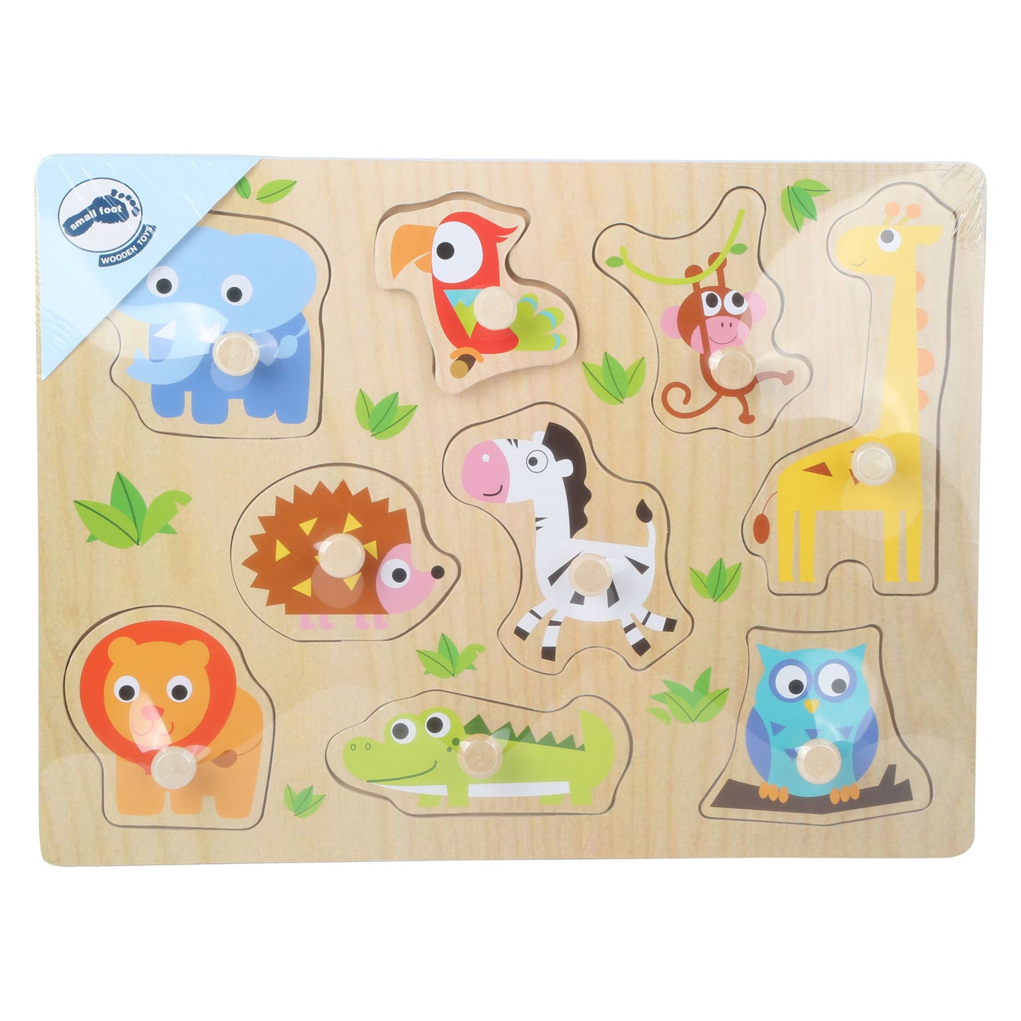 Zoo del puzzle in legno di legno piccolo, 9 °.
