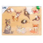 Small foot - houten noppenpuzzel bosdieren, 9st. - afbeelding 3