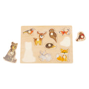 Small foot - houten noppenpuzzel bosdieren, 9st. - afbeelding 2