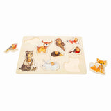 Pequeño pie de madera de madera Puzzle Forest Animals, 9st. - afbeelding 4