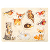 Pequeño pie de madera de madera Puzzle Forest Animals, 9st.