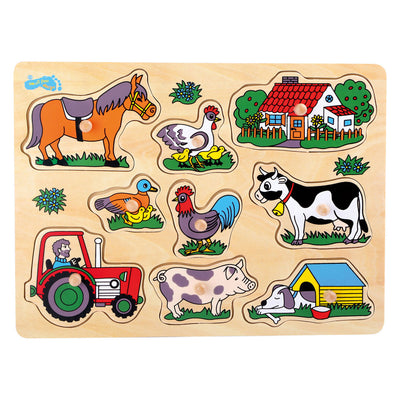Pequeña granja de madera de madera Puzzle Farm, 9st.