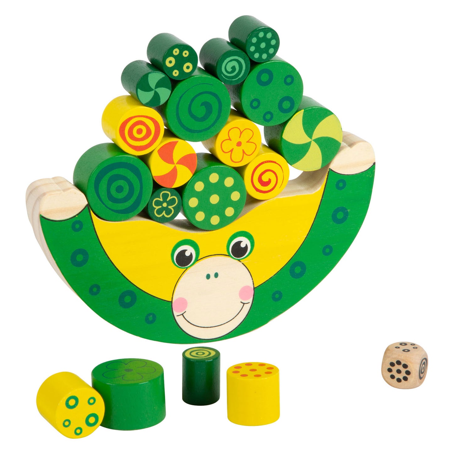 Pequeña rana de balance de madera de madera, 20dlg.