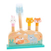 Habilidades motoras de madera de pie pequeño Forma Insertar animales de bosque, 5dlg.