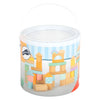 Pequeños bloques de construcción de madera de pie pastel, 50dlg.