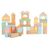 Pequeños bloques de construcción de madera de pie pastel, 50dlg.
