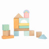 Pequeños bloques de construcción de madera de pie pastel, 50dlg.