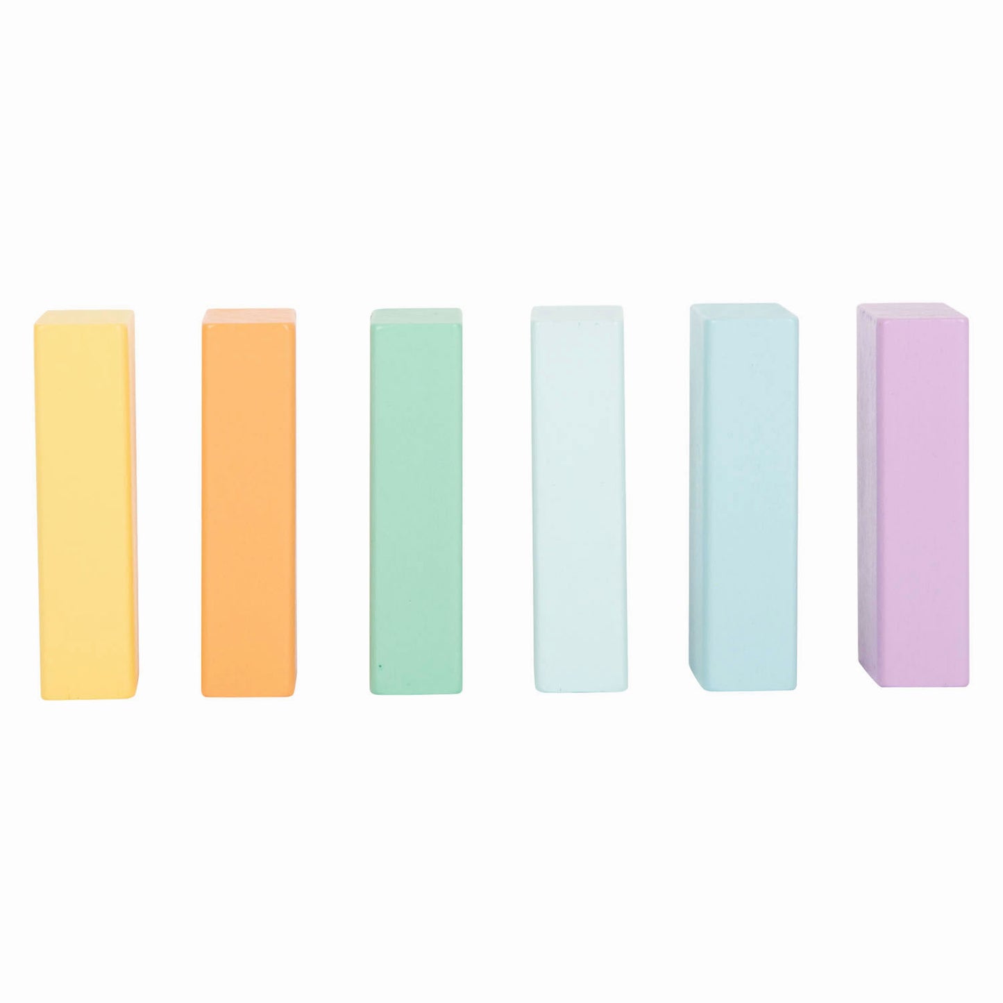 Pequeños bloques de construcción de madera de pie pastel, 50dlg.