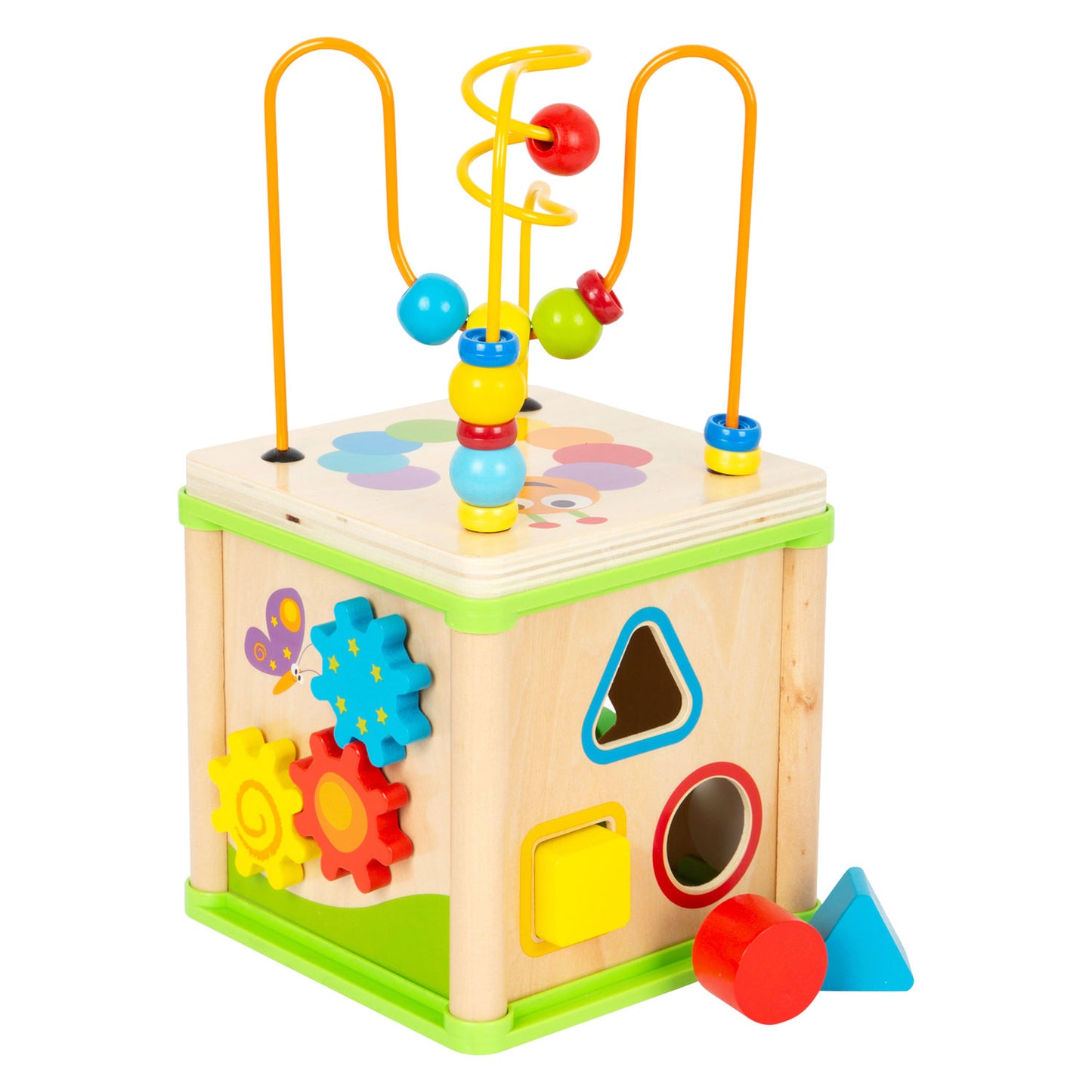 Small foot - houten activiteiten motoriek spiraal 5in1