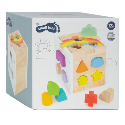 Pequeño forma de madera estofando cubo de cubo, arco iris,