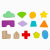 Small foot - houten vormenstoof kubus regenboog,