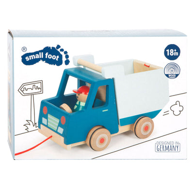 Trek di legno di piccoli piedi figura buikwrachtwagen