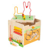 Cubo de actividad de madera de pie pequeño y conejo piral de motor