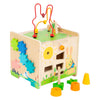 Cubo de actividad de madera de pie pequeño y conejo piral de motor