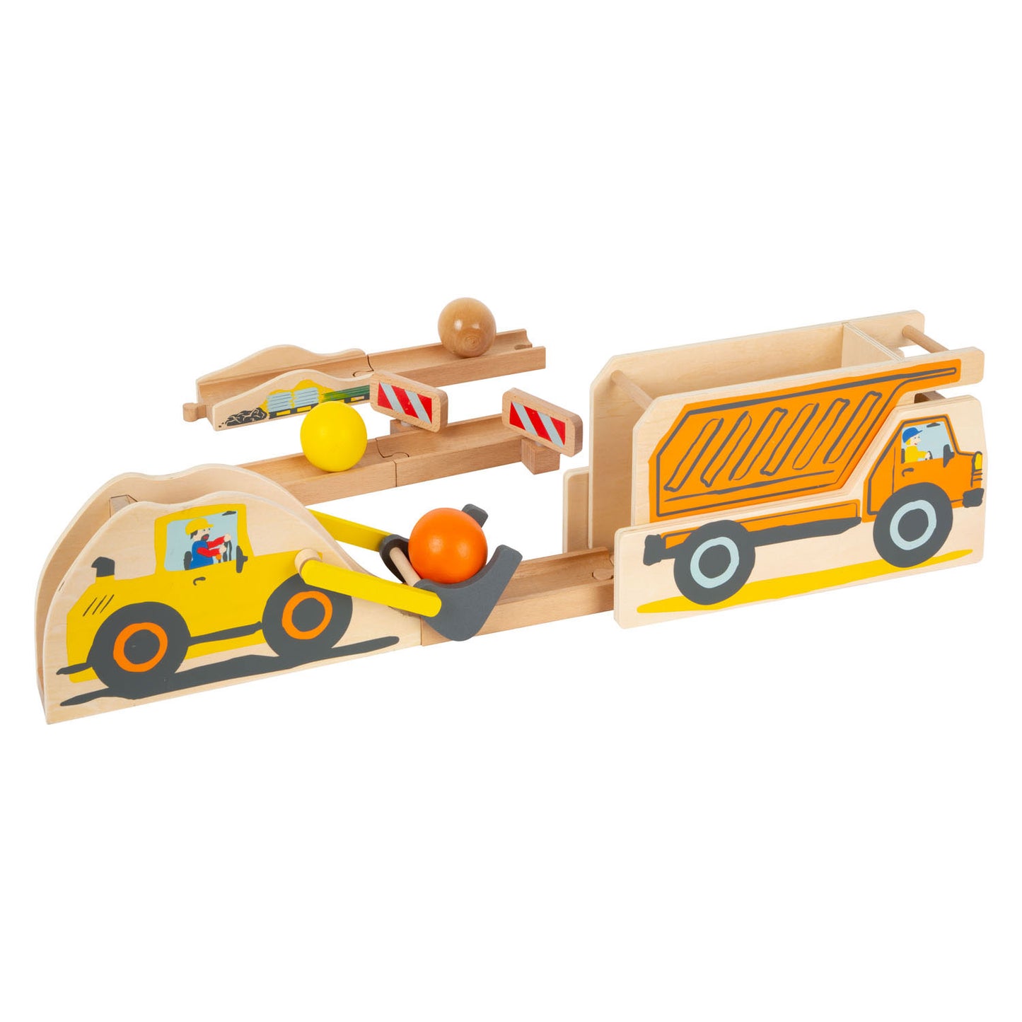 Pequeño pie de madera Knikkerbaan Junior Bouwplaats, 10dlg.