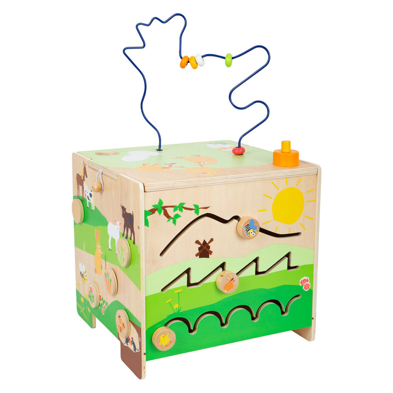 Actividades de madera de pie pequeña Cubus con granja consistente
