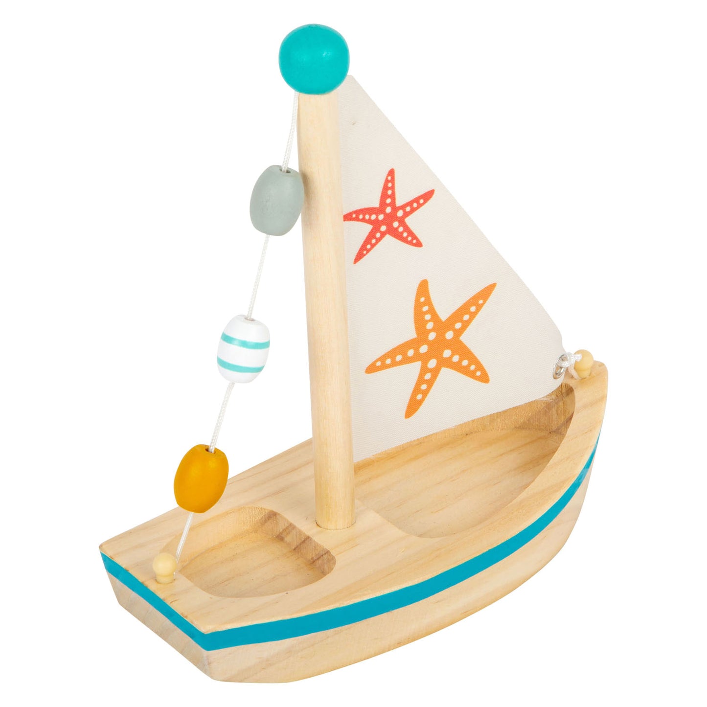 Giocattoli per valori per piccoli piedi in legno barca a vela Zeester