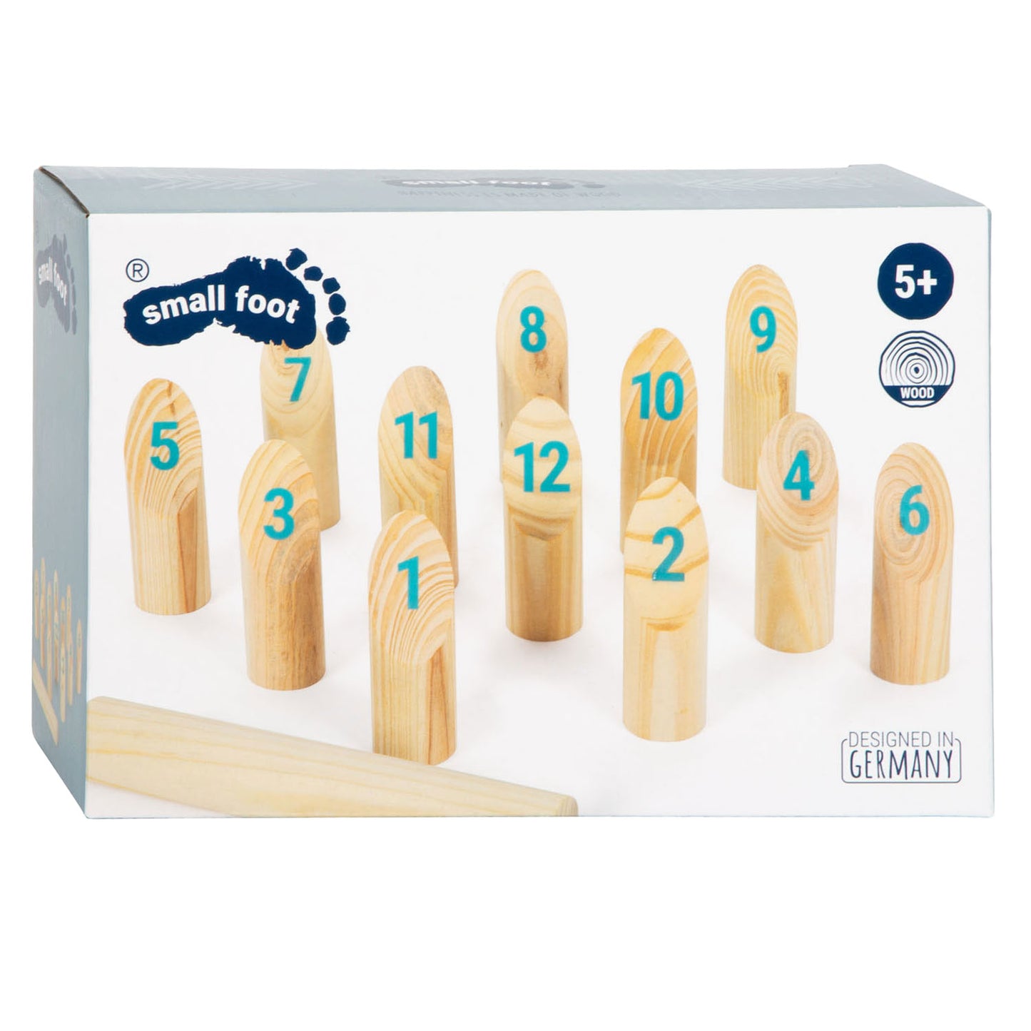 Pequeño pie de madera con canciones lanzando juego en la bolsa, 13dlg.